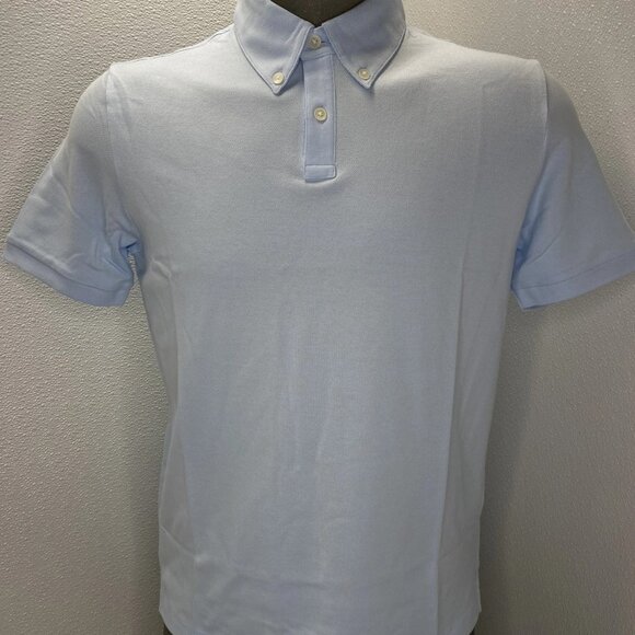 Theory Tailored Function Piqué Polo Shirt • Size M • Skylight Blue Short Sleeve - Picture 1 of 13